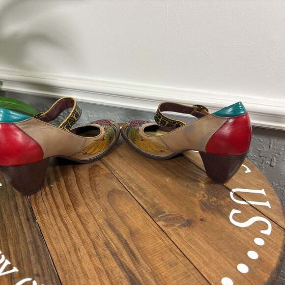 Socofy Retro Mary Jane Floral Heels - Sz EU 41 / US 10-10.5 - Picture 9 of 14